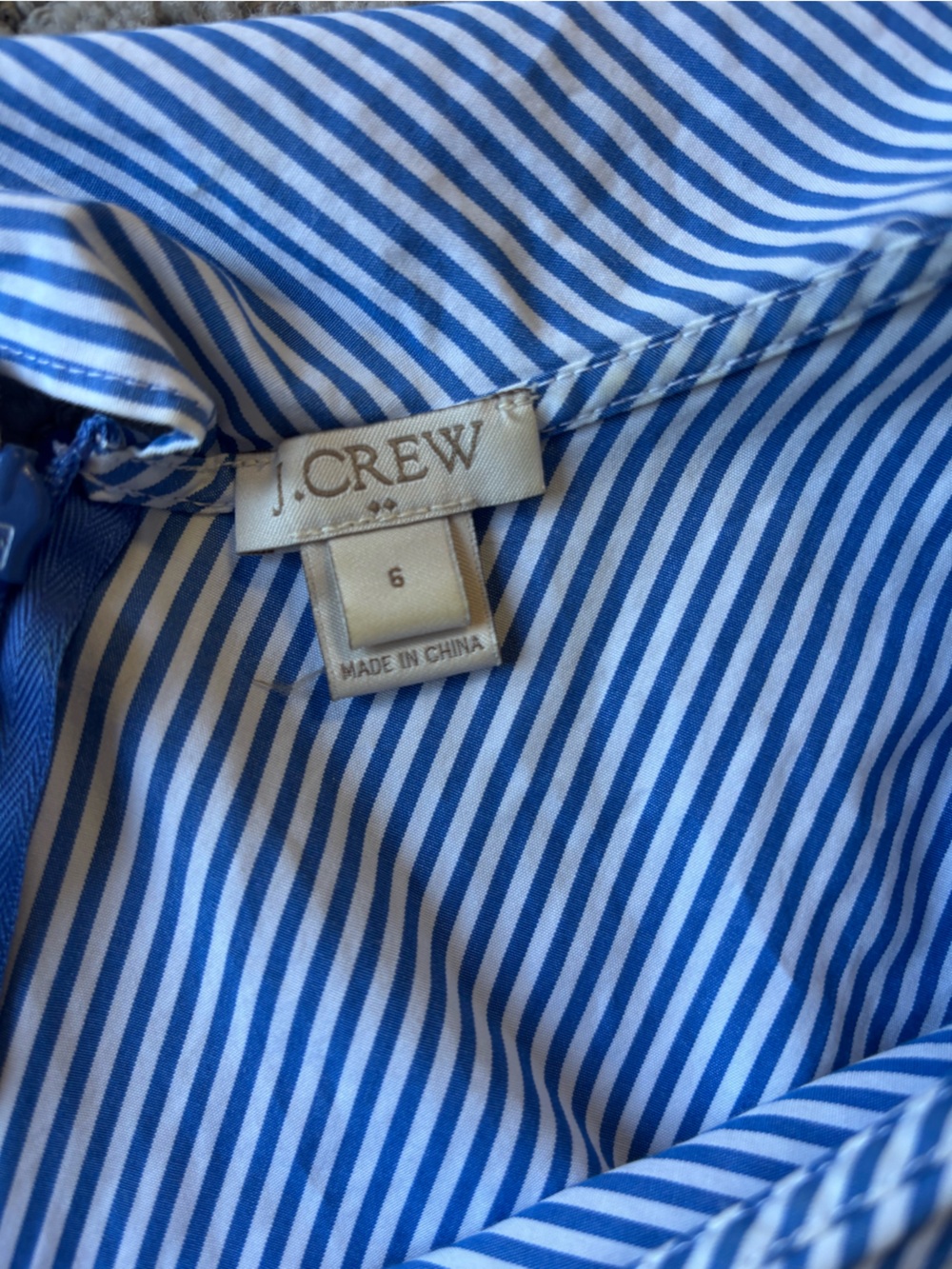 Jcrew Sleeveless Blue Stripe Ruffle V-Neck Top - Picture 8 of 8